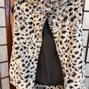 dylan Faux Fur Leopard Teddy Jacket - Black & White